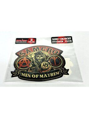 Sons Of Anarchy Sticker Pack SAMCRO Men Of Mayhem Skeleton Motorcycle Gang NEW!